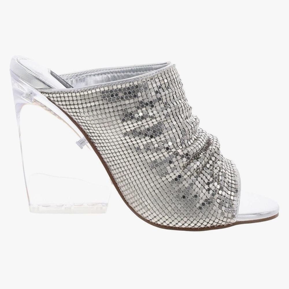 Jessica Rich x Steve Madden Adrienne Chainmail Wedge Sandals